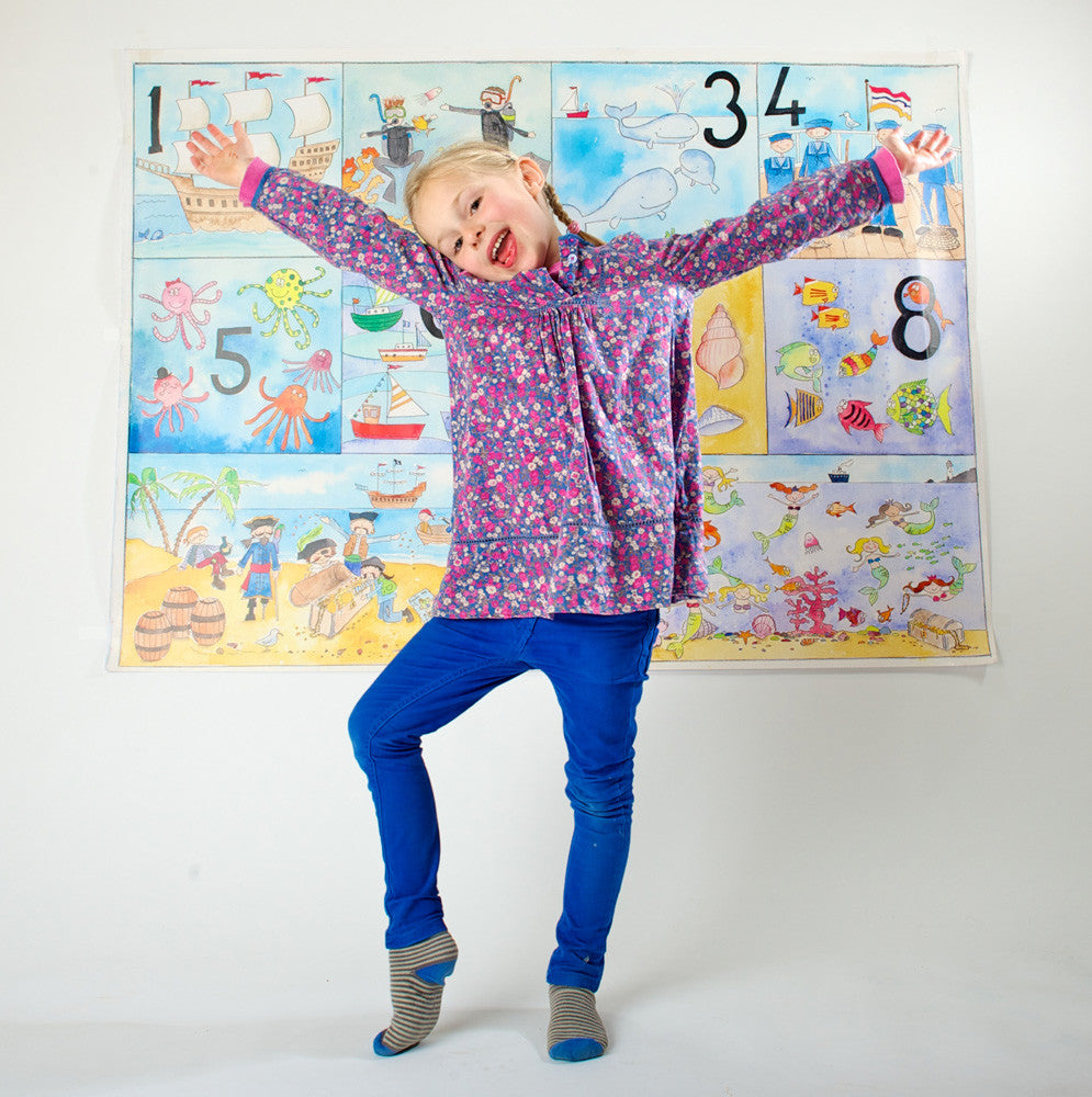 Seaside numbers Poster by June Armstrong