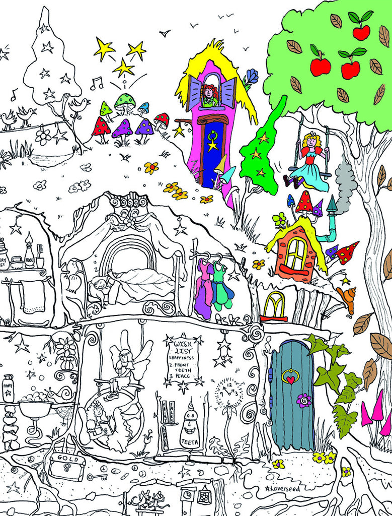 Fairy House Colouring Poster