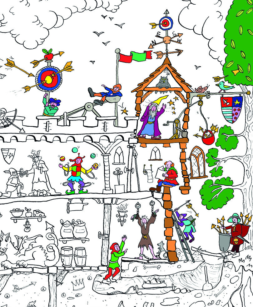 Medieval Castle Colouring Poster