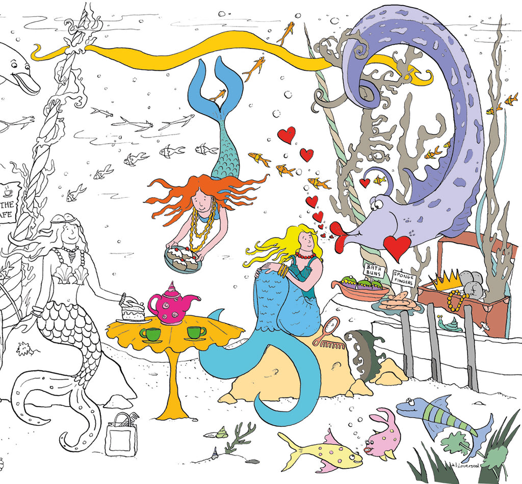 Mermaid Sea Adventure Colouring Poster