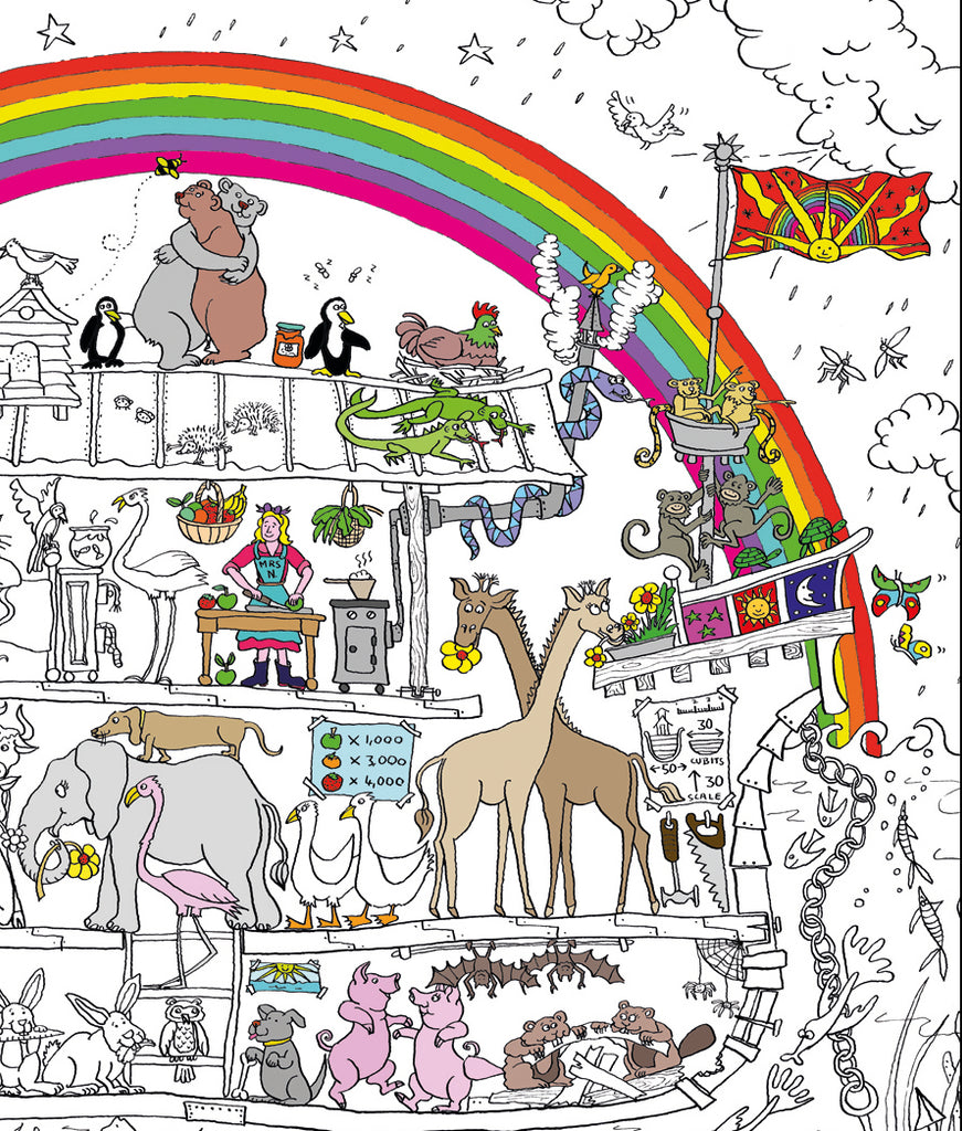 Noah's Ark Colouring Poster