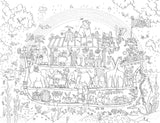 Noah's Ark Colouring Poster