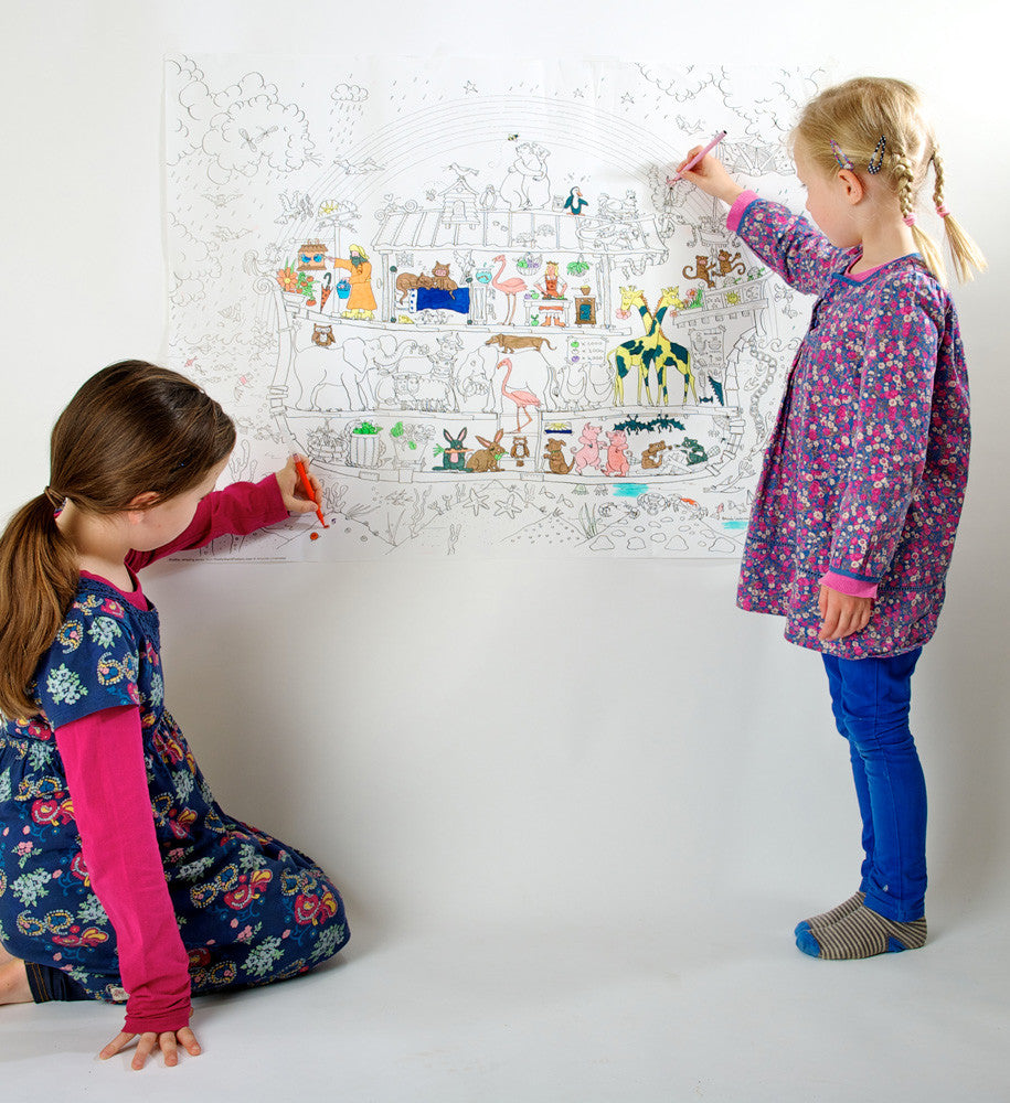 Noah's Ark Colouring Poster