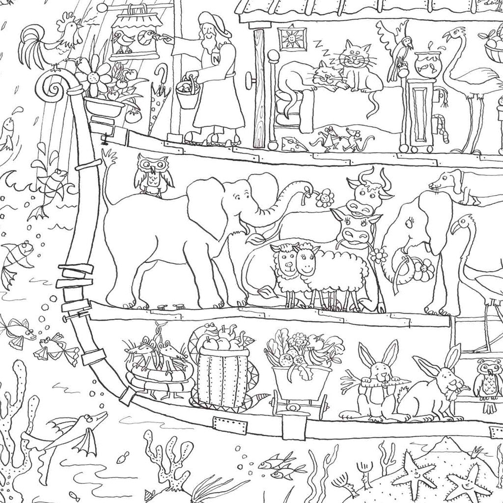 Noah's Ark Colouring Poster