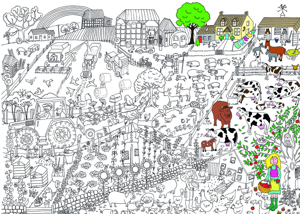 Farm Colouring in Poster