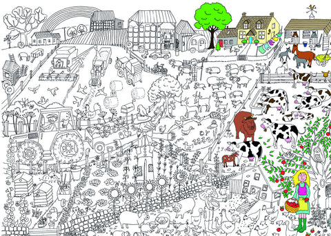 Farm Colouring in Poster