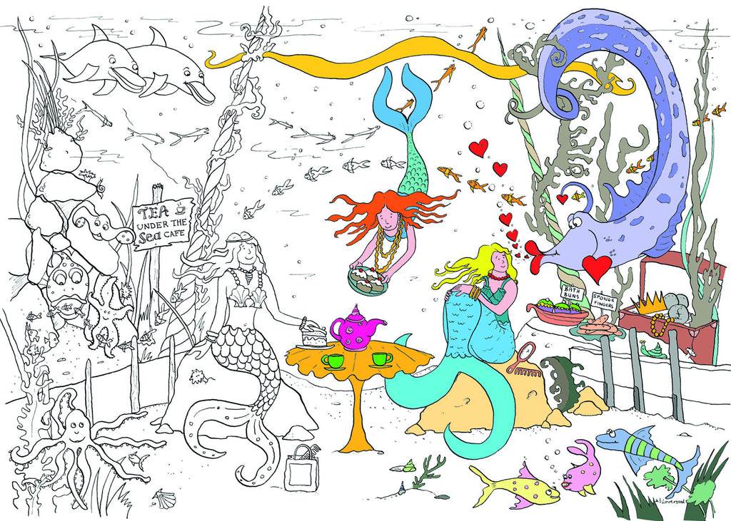 Mermaid Sea Adventure Colouring Poster