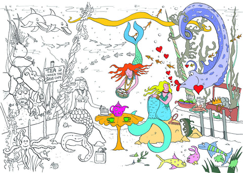 Mermaid Sea Adventure Colouring Poster