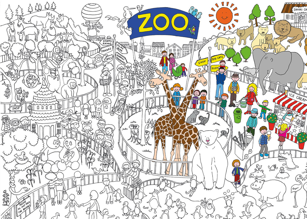 Zoo Colouring in Poster