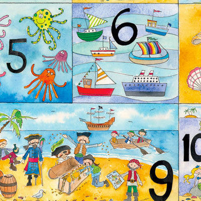 Seaside numbers Poster by June Armstrong
