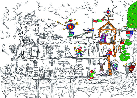 Medieval Castle Colouring Poster