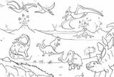 Dinosaur Cavemen Colouring Poster