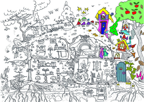 Fairy House Colouring Poster